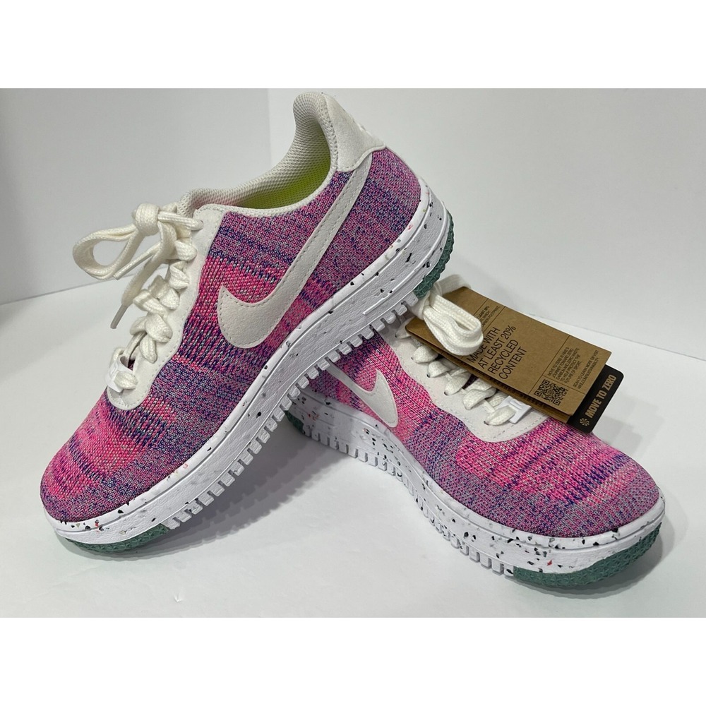 NEW Nike Air Force 1 Crater Flyknit Fuchsia Glow Pink DC7273-500‎ Women's Size 7